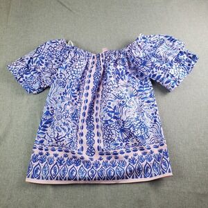 Lilly Pulitzer Frankee Off The Shoulder Short Sleeve Top Calla Lilly Xs Pink